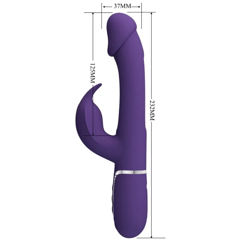 pretty love - kampas vibrador rabbit 3 en 1 multifunción con lengua violeta imagen 6 | karma sex & shop