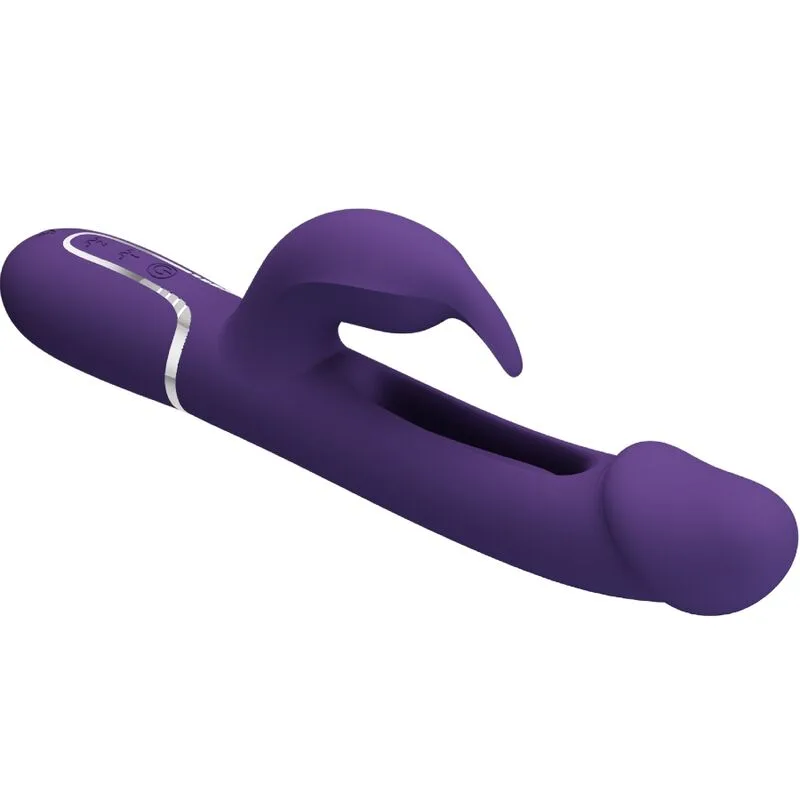 pretty love - kampas vibrador rabbit 3 en 1 multifunción con lengua violeta imagen 5 | karma sex & shop
