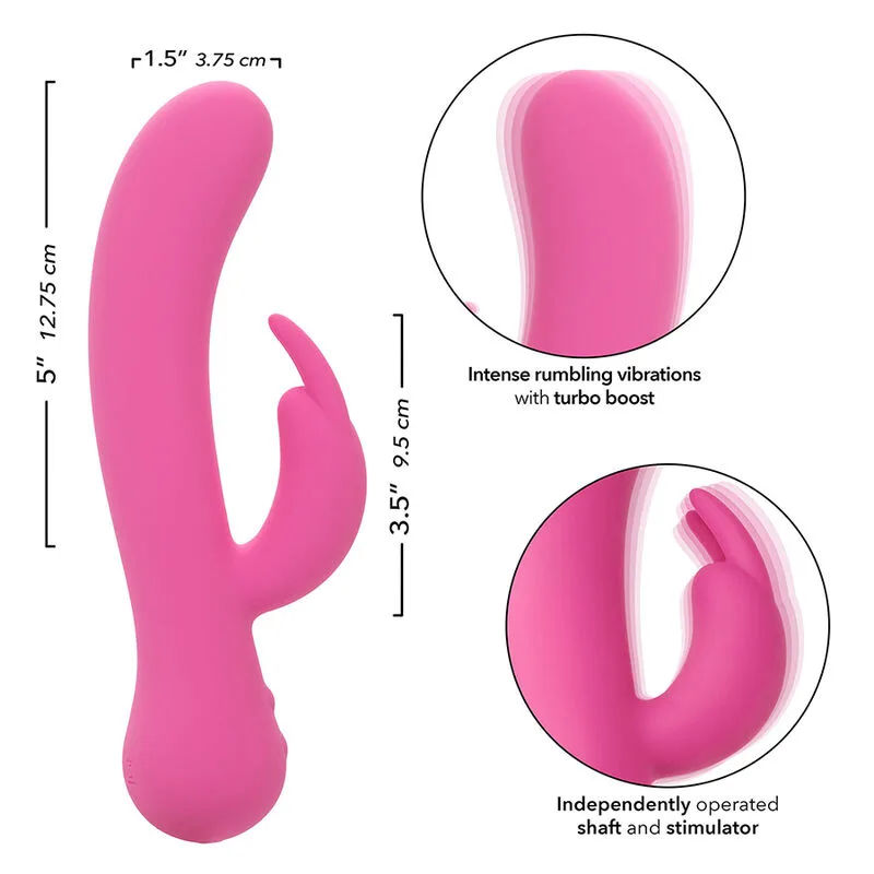 calexotics - first time vibrador rabbit recargable rosa imagen 7 | karma sex & shop