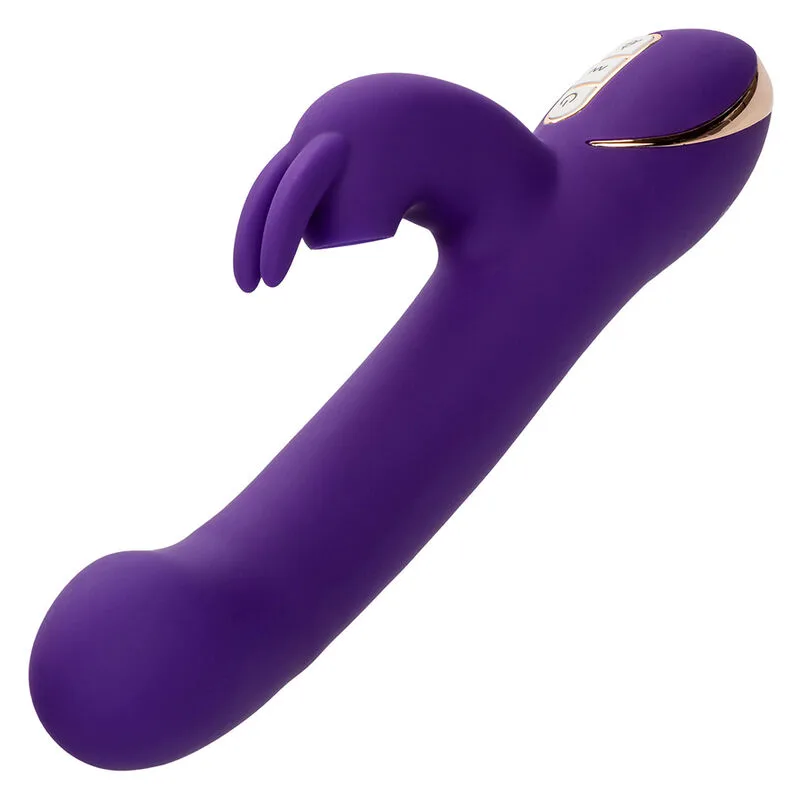 calexotics - jack vibrador rabbit y estimulador 7 niveles de vibración y ondas estimuladoras azul imagen 6 | karma sex & shop