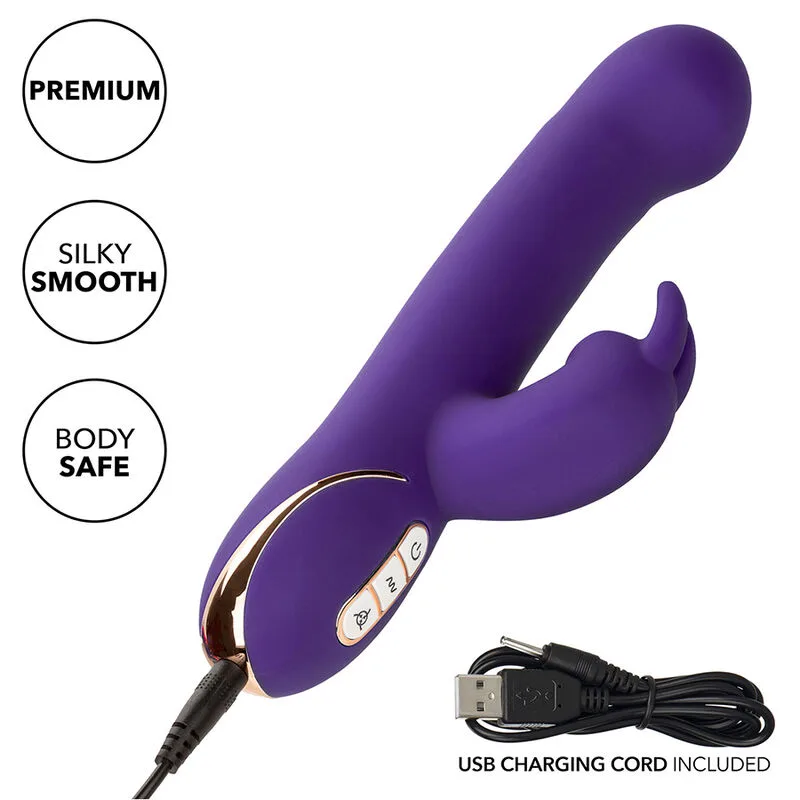 calexotics - jack vibrador rabbit y estimulador 7 niveles de vibración y ondas estimuladoras azul imagen 9 | karma sex & shop