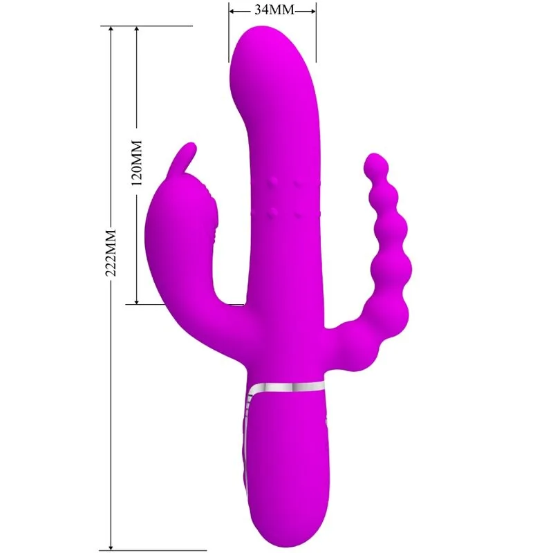 pretty love - cammy triple vibrador multifunción 4 en 1 rosa imagen 6 | karma sex & shop