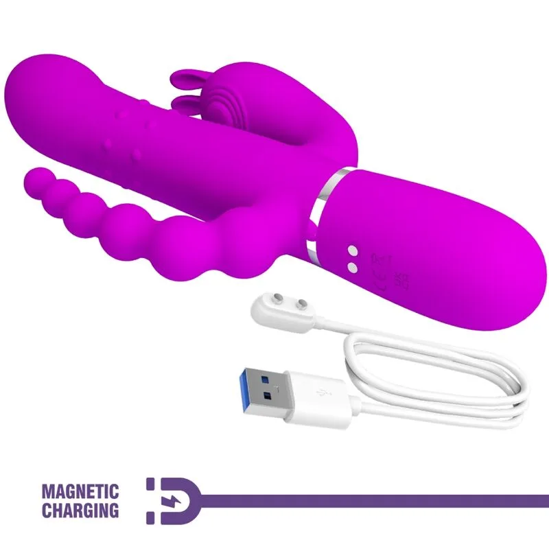 pretty love - cammy triple vibrador multifunción 4 en 1 rosa imagen 7 | karma sex & shop