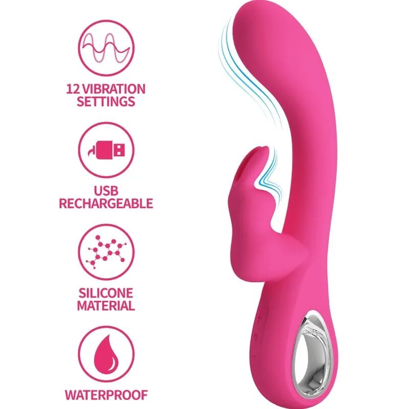 pretty love - novak vibrador rabbit 12 vibraciones rosa imagen 1 | karma sex & shop