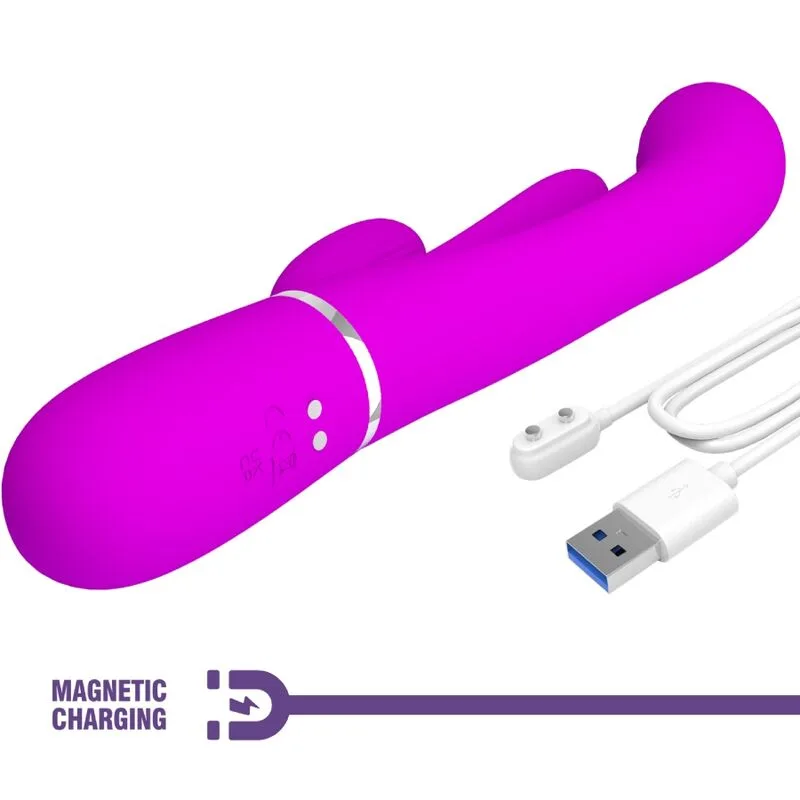 pretty love - shania triple vibrador rabbit multifunción rosa imagen 6 | karma sex & shop