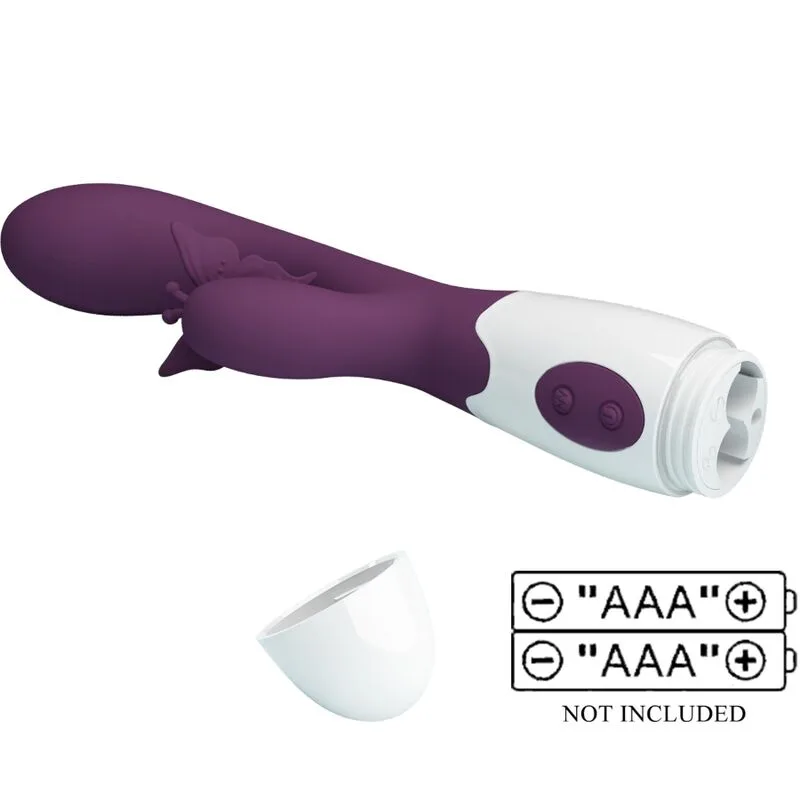 pretty love - butterfly kiss vibrador rabbit & estimulador punto g morado imagen 5 | karma sex & shop