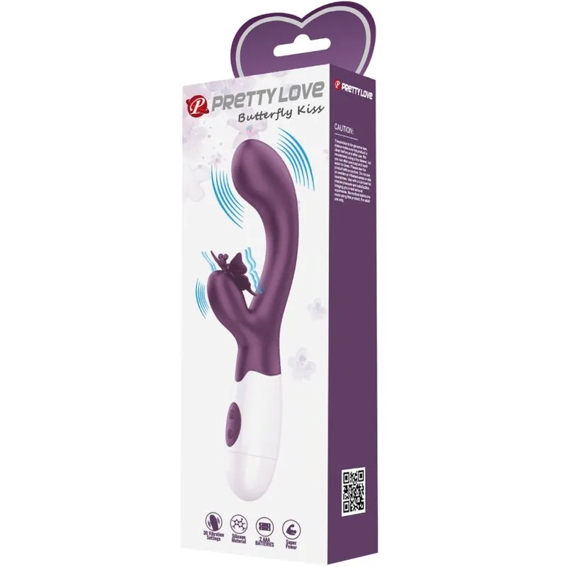 pretty love - butterfly kiss vibrador rabbit & estimulador punto g morado imagen 6 | karma sex & shop