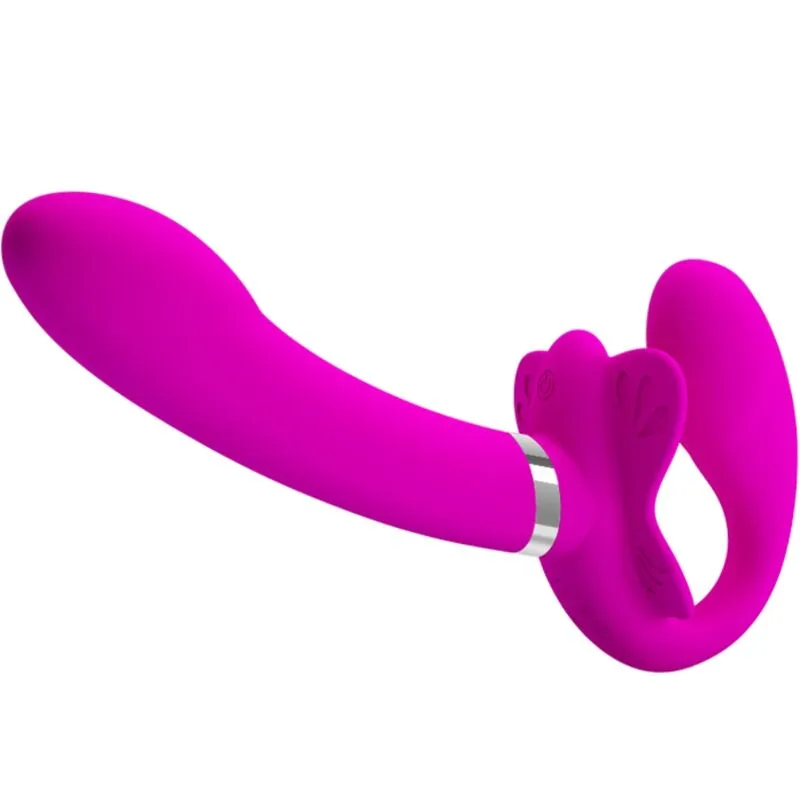 pretty love - valerie vibrador doble strap-on 12 vibraciones morado imagen 1 | karma sex & shop