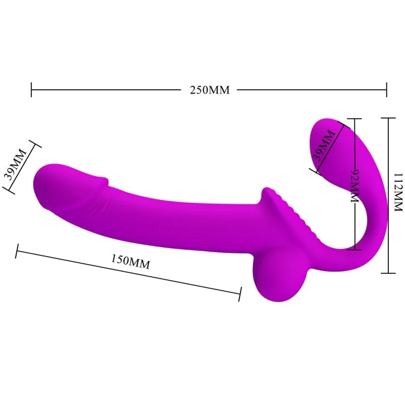 pretty love - kelpie estimulador strap-on doble morado imagen 4 | karma sex & shop