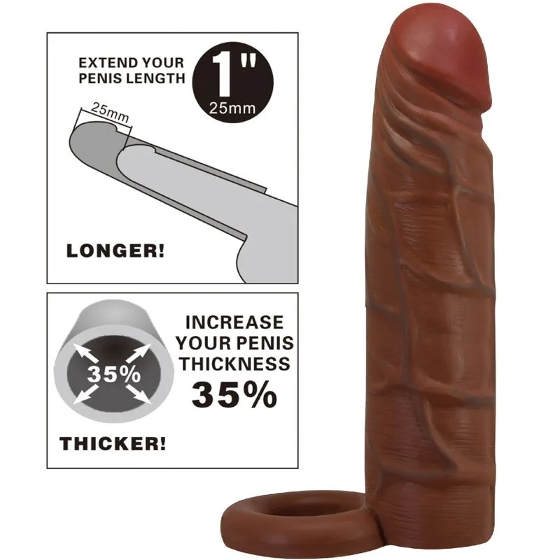 pretty love - kaile funda para pene con extensión de 2.5 cm mulato imagen 6 | karma sex & shop