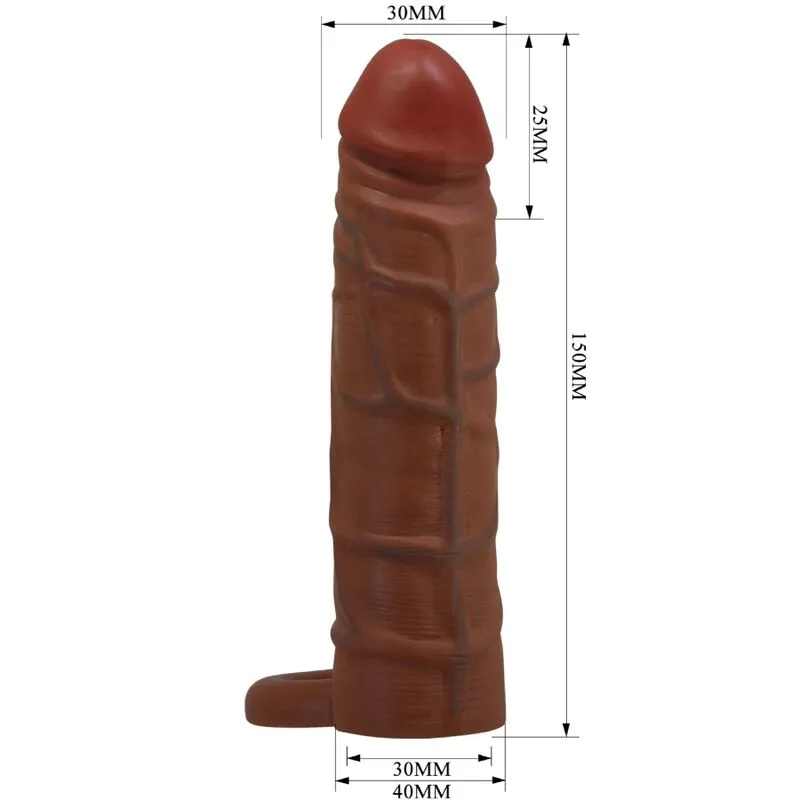 pretty love - kaile funda para pene con extensión de 2.5 cm mulato imagen 5 | karma sex & shop