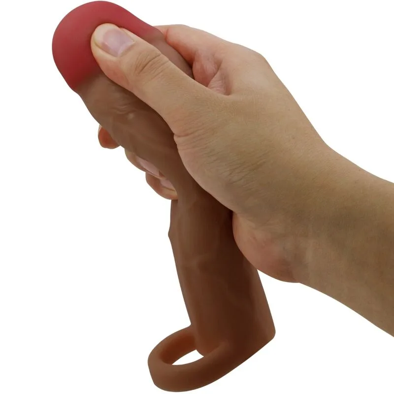 pretty love - hani funda para pene con extensión de 5 cm mulato imagen 4 | karma sex & shop