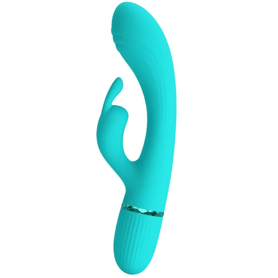 pretty love - scocco vibrador rabbit turquesa imagen 2 | karma sex & shop