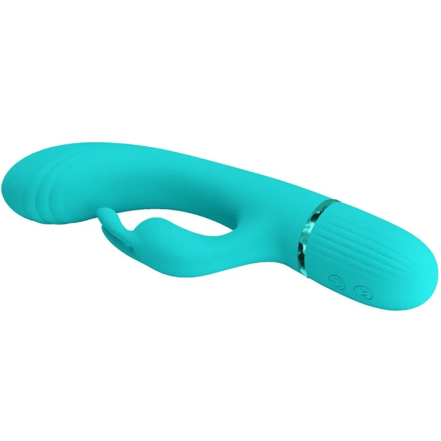 pretty love - scocco vibrador rabbit turquesa imagen 5 | karma sex & shop
