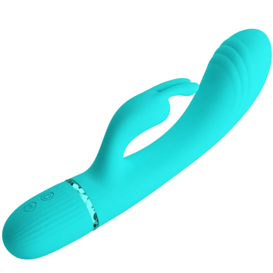 pretty love - scocco vibrador rabbit turquesa imagen 4 | karma sex & shop
