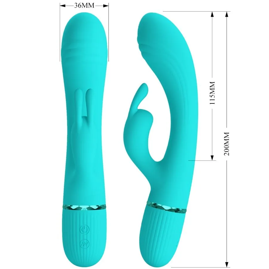 pretty love - scocco vibrador rabbit turquesa imagen 7 | karma sex & shop