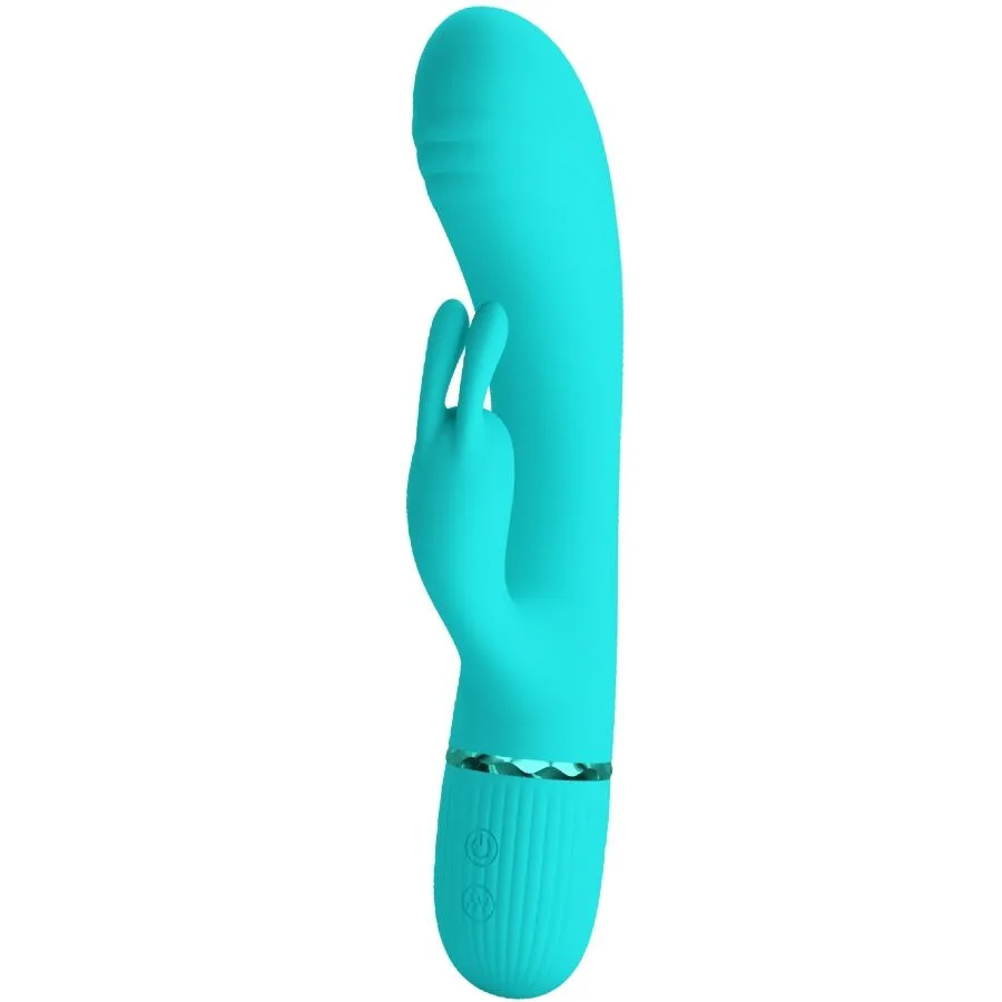 pretty love - scocco vibrador rabbit turquesa imagen 3 | karma sex & shop