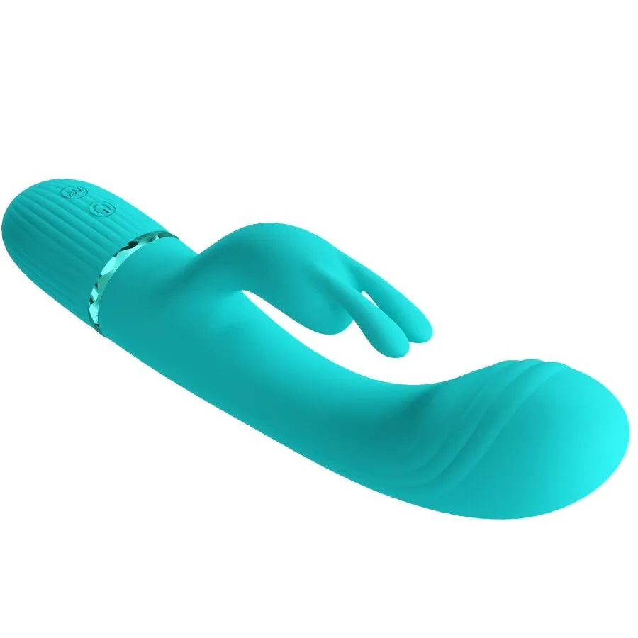 pretty love - scocco vibrador rabbit turquesa imagen 6 | karma sex & shop