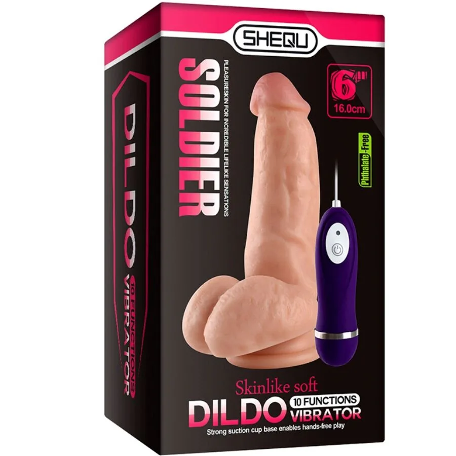 shequ - soldier dildo vibrador con control remoto 16 cm imagen 7 | karma sex & shop