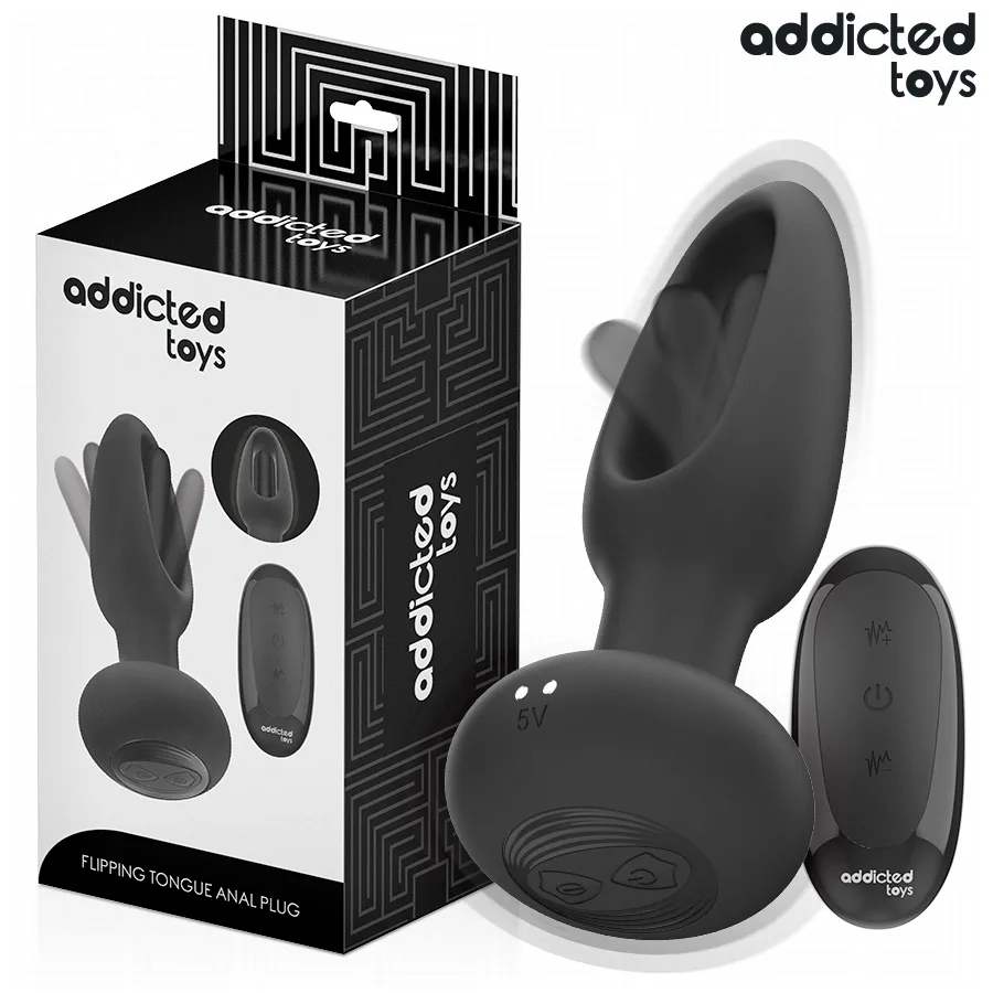 addicted toys - plug anal con lengua vibradora y control remoto imagen 1 | karma sex & shop