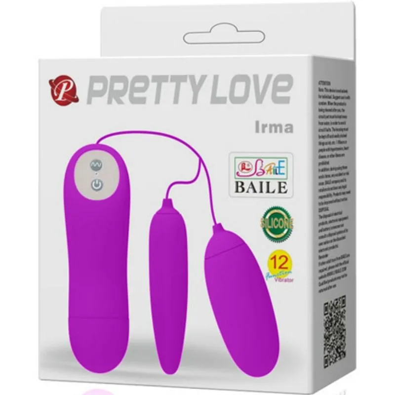 pretty love - irma huevo vibrador doble imagen 6 | karma sex & shop