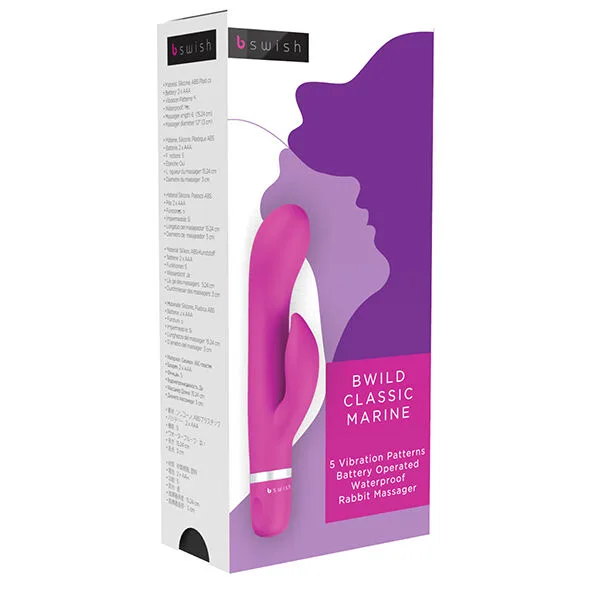 b swish - bwild classic marine rabbit vibrator cerise imagen 1 | karma sex & shop