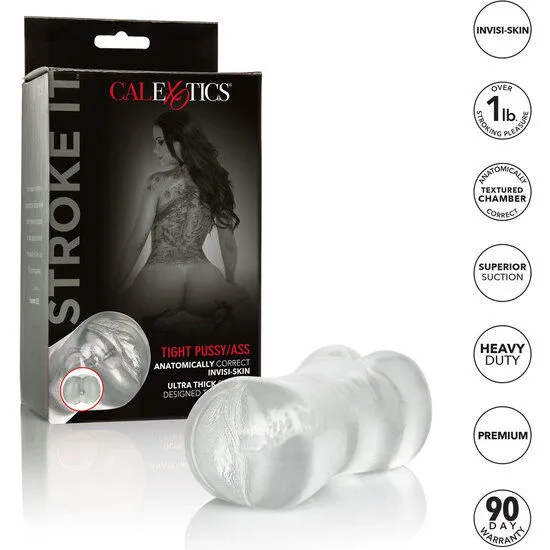 calexotics - stroke it masturbador vagina/ano traslúcido imagen 4 | karma sex & shop
